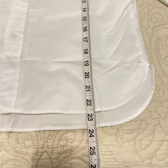 NWT Frank & Eileen Untuckable Stripe Pocket Button-Up Shirt, white, size M - Picture 7 of 11